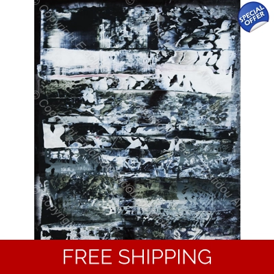 Abstract Fractured Black White Gray 5407